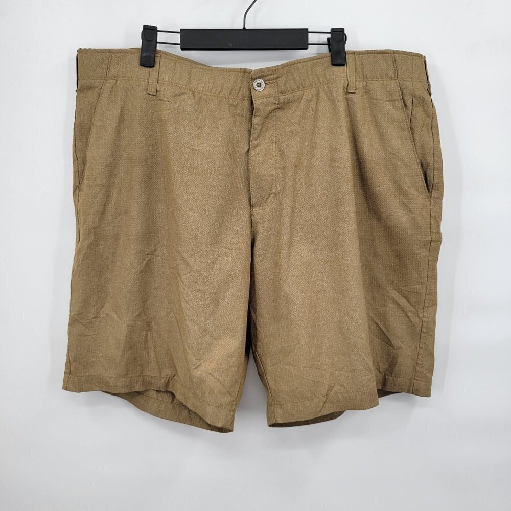 Swiss Tech Comfort Waist Golf Shorts Big Tall Performance Chino 42 Men Brown